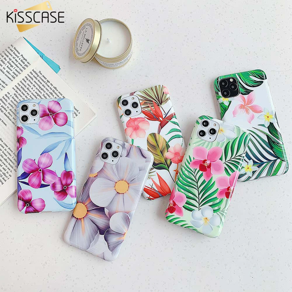 KISSCASE чехол с мрамором для samsung A50 A70 S7 S8 S9 S10 Plus цветком из ТПУ телефона задняя