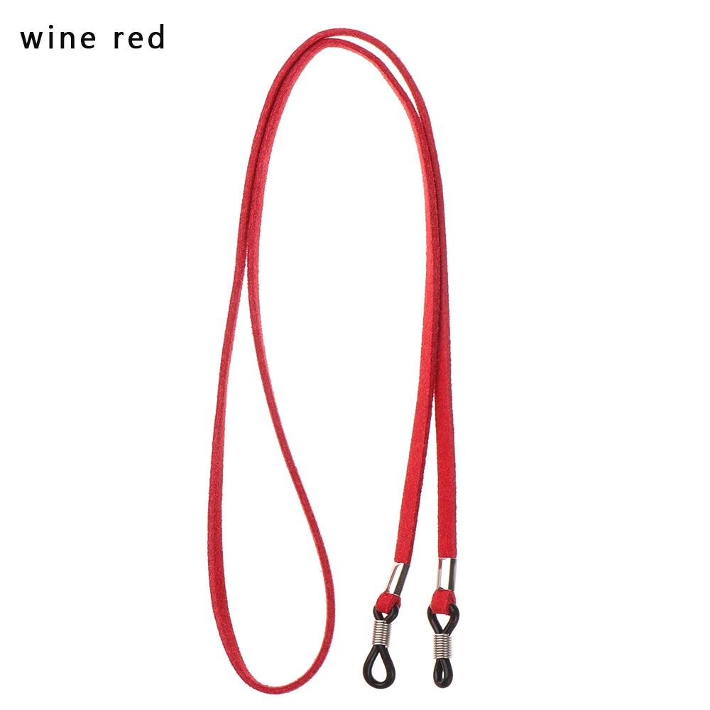 Кожаный дизайн, высокая эластичность, солнцезащитные очки, ремешок, ожерелье, очки, цепочка, шнур, очки для чтения, ремень, украшение - Цвет: wine red