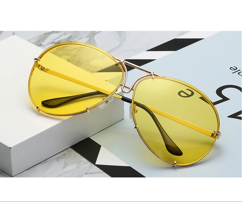 round sunglasses 2020 New Fashion Pilot Sunglasses Women Oversized Luxury Sun Glasses For Female Cool Mirror Vintage Lady Gradient Shades UV400 Women's Glasses