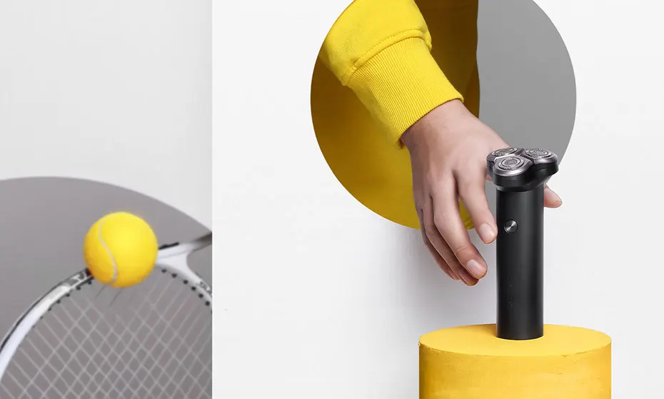 Original Xiaomi Mijia Electric Shaver S300 Black 3D Floating Veneer Double Cutter Head IPX7 Waterproof Type-C Charging