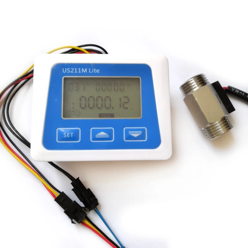 

Digital Flow Meter Stainless Steel Flow Sensor 1/2 inch Temperature Sensor