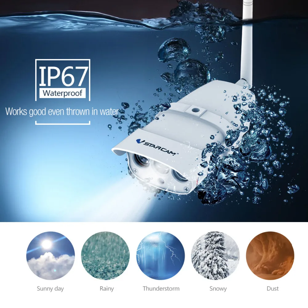 VStarcam C16SWIP Водонепроницаемая IP67 FULL HD 1080P Беспроводная ip камера ИК Ночное Видение