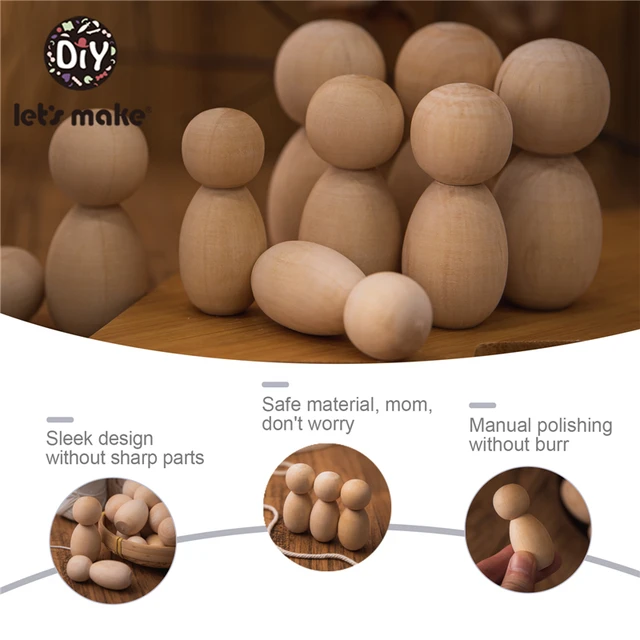 15PC New Wooden Peg Dolls Maple Round Body Wood Dolls Painting DIY Home Nursery Decoration Peg Dolls Christmas Gifts Toys 2020 5