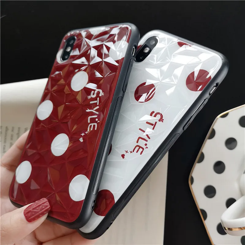 Korean Style Lettered Polka Dot Pattern iphonexs MAX Phone Case iPhone 8/7plus Creative Applicable Shatter-resistant 6xr Women's