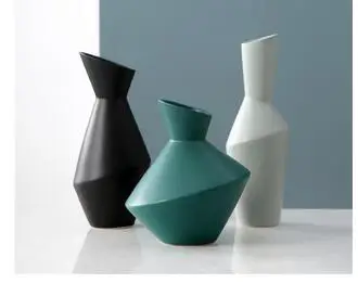 

NORDIC CREATIVE CERAMIC VASE LIVING ROOM CLUB DECORATIONS ORNAMENTS MODERN MINIMALIST GEOMETRIC FLOWER INSERTS NEW