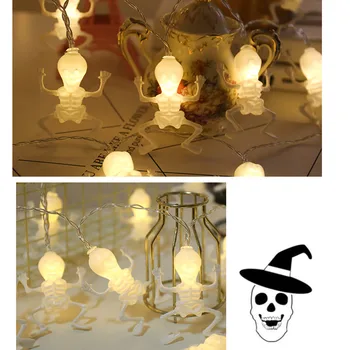 

25#10/20 LED Skull Bone Light String USB Power Halloween DIY Living Room Garden Fairy Lights String Decoration Halloween party