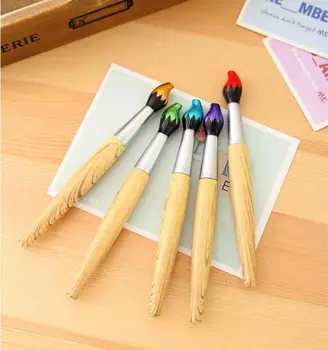 

Ellen Brook 1 Pcs Cute Kawaii Wooden Ballpoint Pen School Supply Creative Stationery Novel Office Gift Styling Writing Brush