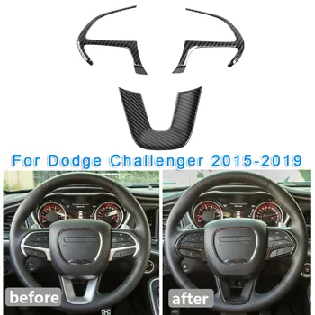 

3pcs Original ABS Steering Wheel Moulding Cover Trim Sticker Decor Decoration For Dodge Challenger 2015-2019 Accessories