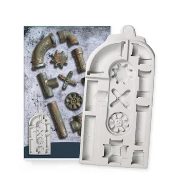 

Retro Pipe Gear Silicone Mold DIY Fondant Cake Chocolate Decoration, Clay, Resin, Aroma Wax and Other Jewelry Accessories Tools