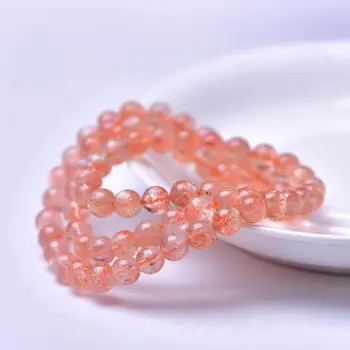 

Natural Gold Strawberry Crystal Bracelet Crystal Clear and Clean Weight 6.5mm