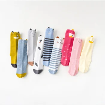 

Infant Soft Cotton socks 0-3 Y 1 Pair Unisex Lovely Cute Cartoon Animal Kids baby Socks Knee Girl Boy Baby Toddler Socks Cute