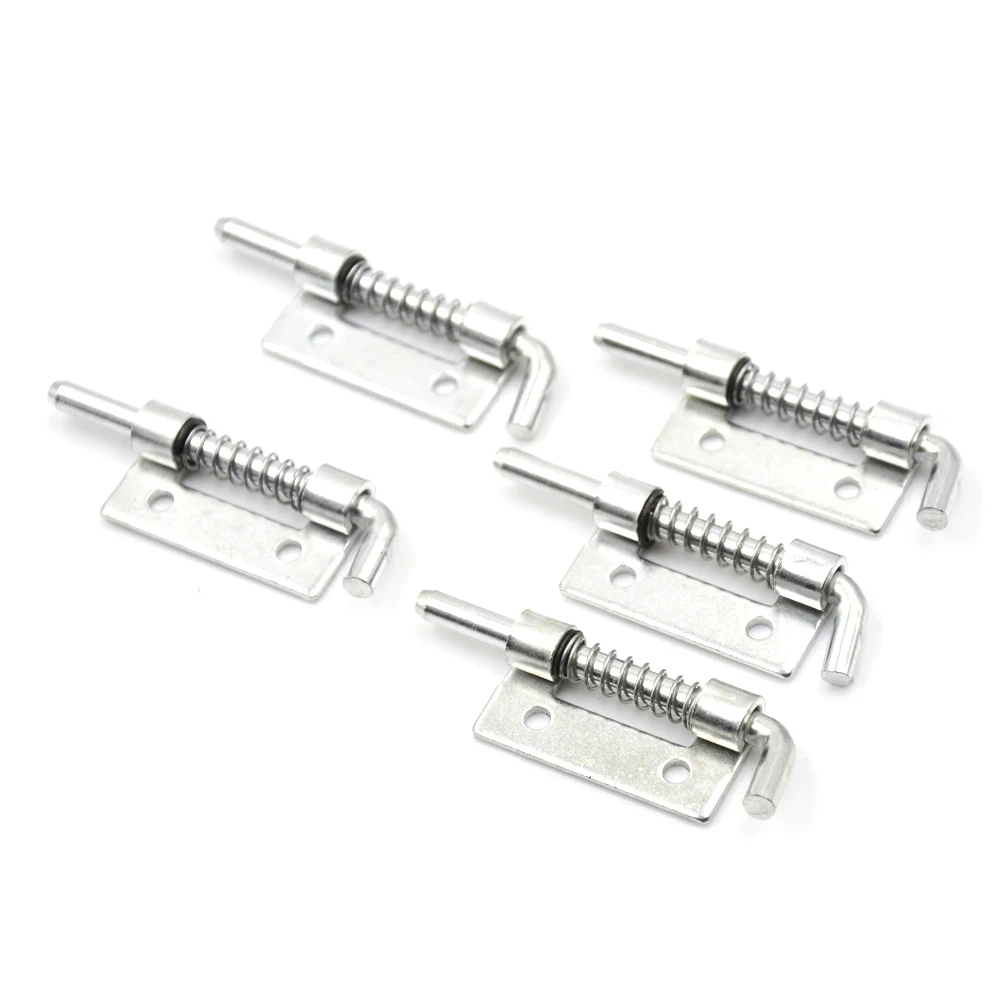 5pcs Spring Loaded Metal Security Barrel Bolt Latch 5.3 X 1.7cm Silver Tone Spring Latches Door Cabinet Hinges Hardware