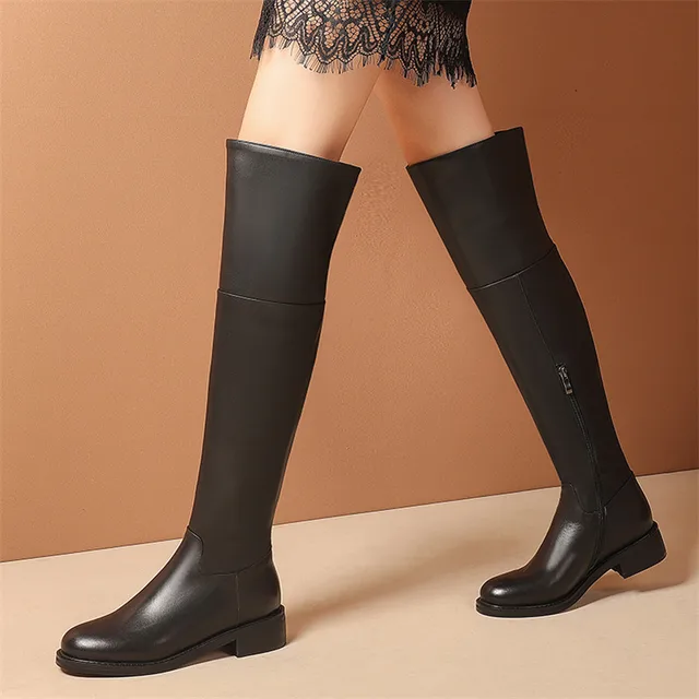 Фото meotina/женские сапоги сапоги выше колена из натуральной кожи