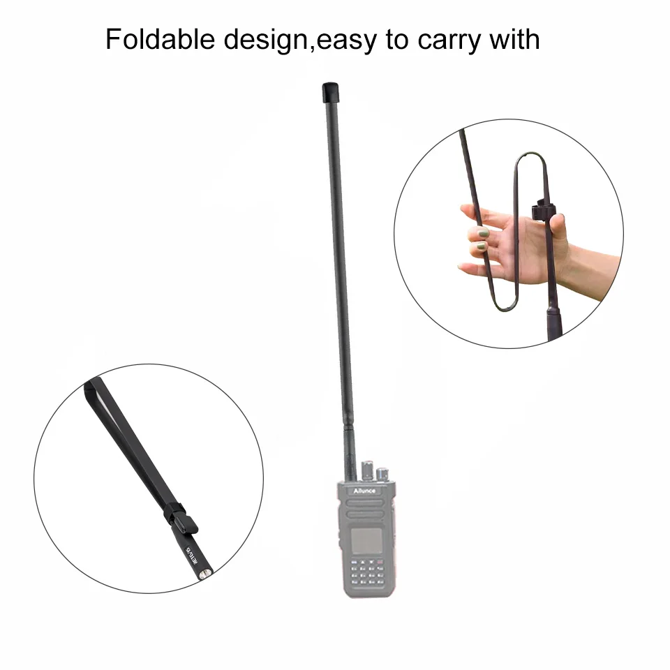 10pcs Retevis HA02 Foldable Tactical Walkie Talkie Antenna SMA-F High Gain For Baofeng UV 5R UV 82 BF888S Radio for Airsoft Game