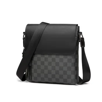 

HORIZONPLUSLuxury America and europe fashion Men vegan leather shoulder bag Multi-pocket business messenger bag