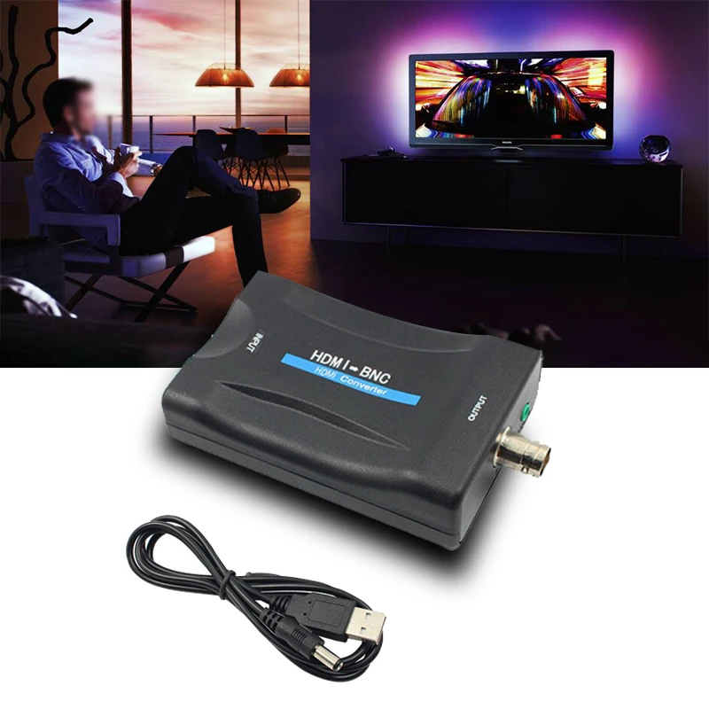 Преобразователь сигнала HDMI в BNC адаптер VHS DVD-плеер PAL/NTSC композитное видео выход