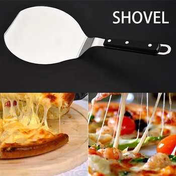 

14" Stainless Steel Pizza Shovel Easy Clean Frying Peel Lifter Lifting Tool Pancake Spatula Paddle Kitchen Non-stick Baking