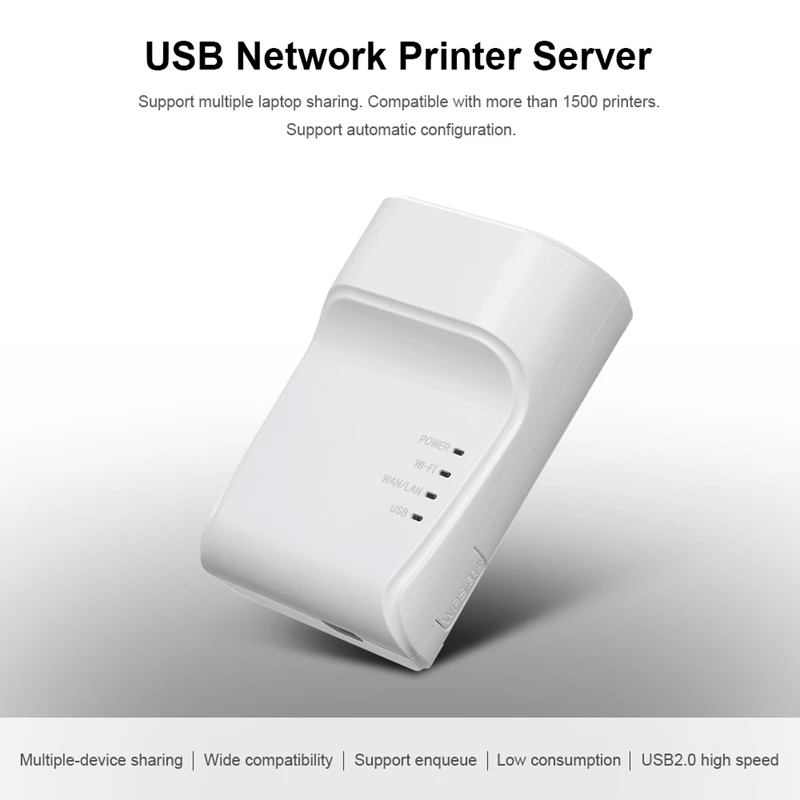Wi-Fi Ethernet Usb принтер серверный адаптер Автоматическая очередь подключение по Wifi и 100M Lan для Usb принтера ноутбука ПК ЕС Plug-SCL