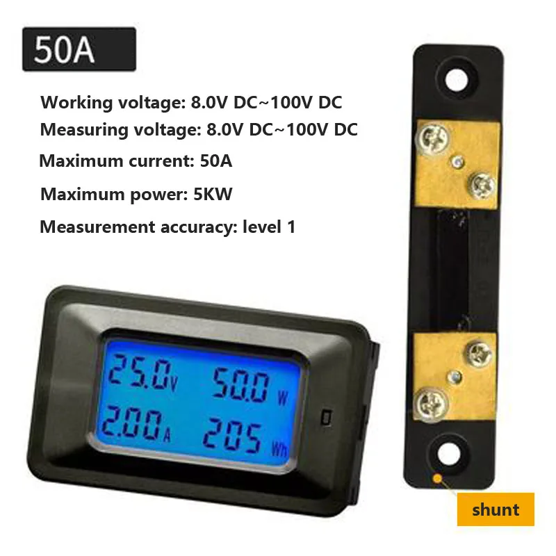 

DC digital display household/industrial multi-function voltage, current, power and electricity meter power monitor