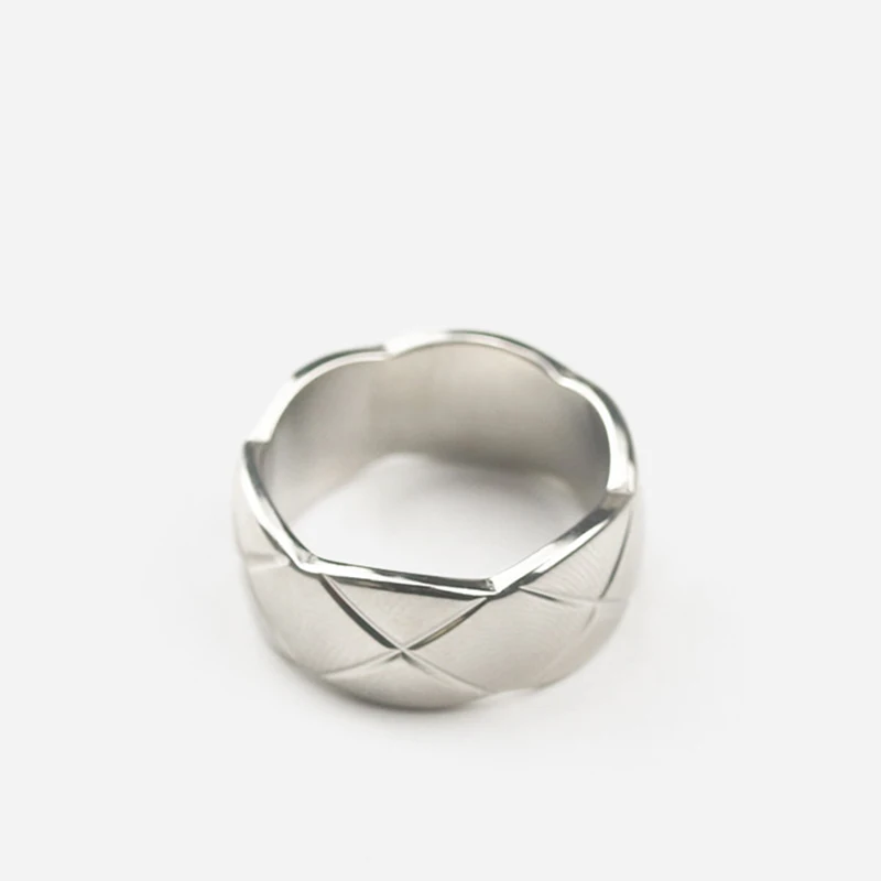 Wide Silver Peri'sBox, 3 размера, широкие текстурированные кольца из титановой стали, кольца с неровными краями, геометрические кольца для женщин и мужчин, винтажные минималистичные кольца - Цвет основного камня: Wide Silver
