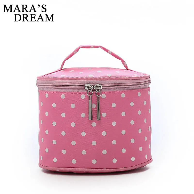 Mara's Dream новая женская сумка в горошек, косметичка с узором в горошек, круглое ведро конфет, Портативная сумка для хранения косметики, небольшая сумка
