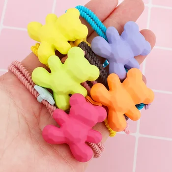 

5pcs Bear Star Flower Elastic Hair Bands Hair Ties For Women Girls Ponytail Holder Hair Ropes Rubber Children Hair Accessories