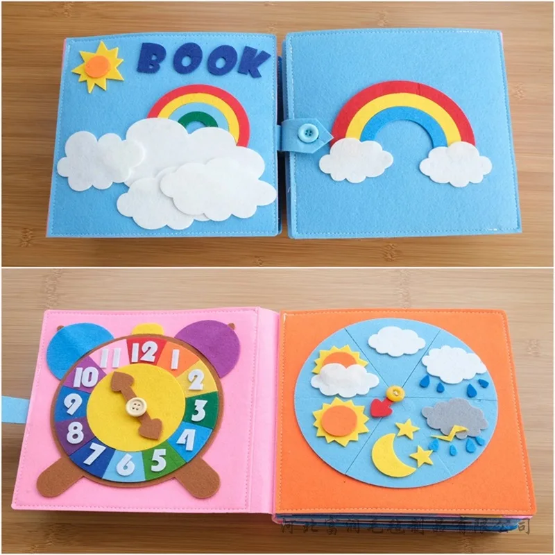 cool baby toddler toys Baby Felt Quiet Books Montessori Toys Sensory Activity Busy Book Toddler Learning Life Skill Education 3D Cloth Book for Babies Baby & Toddler Toys