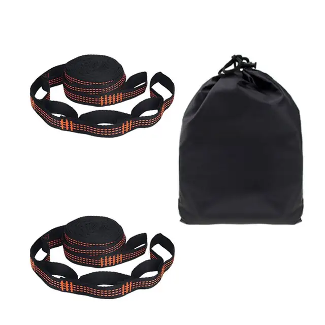 New 2 Pcs/Set Hammock Straps Special Reinforced Polyester Straps 5 Ring High Load-Bearing Barbed Black Outdoor Hammock straps Orange