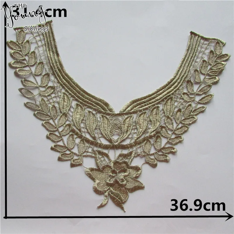 1PCS Модный кружевной воротник тканевый вышивка DIY шитье полый кружевной воротник украшение Дамская одежда аксессуары наклейки - Цвет: 1PCS
