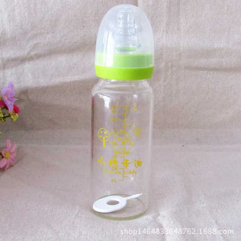 

Chick Cady Crystal Diamond Glass Feeding Bottles Infants Standard Caliber Cross Hole Glass Feeding Bottles 140ml Kd1033