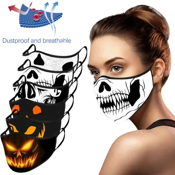 

Halloween 3d Printed Skull Face Mask Adult Cycling Running Windproof Anti-spitting Reusable Mask anti Gas Dust Mouth-muffle