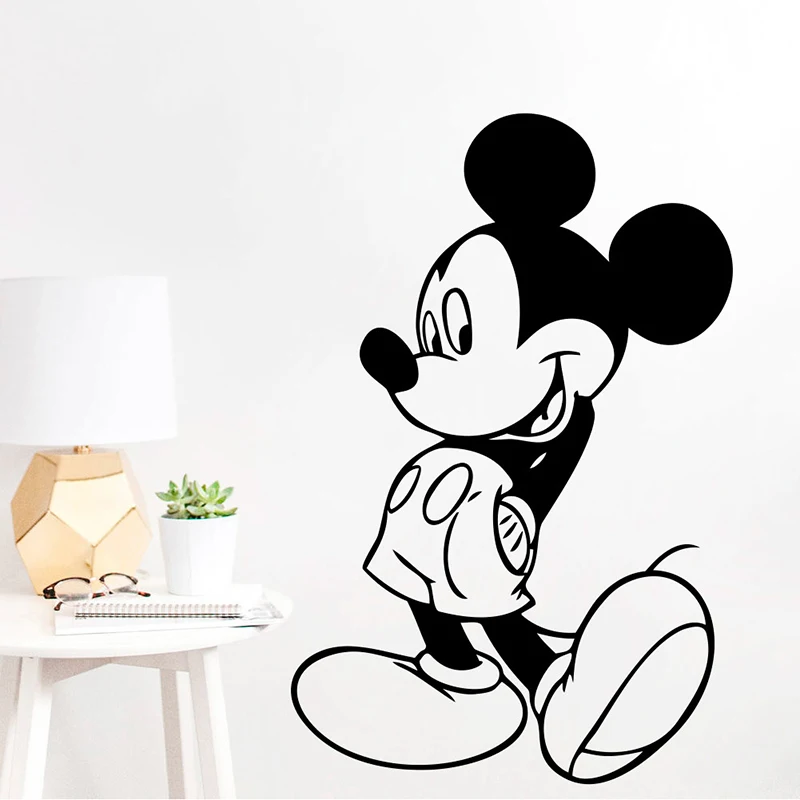 Large Mickey Mouse Vinyl Wall Sticker For Kids Room Decals Vinyl Wallpaper Baby Bedroom Decor Wall Decoration Stickers Mural Art