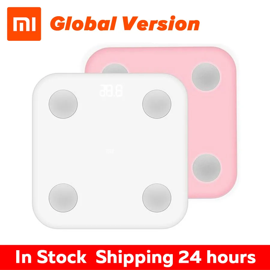 

[Global Version] Original Xiaomi Mi Smart Body Fat Scale 2 Mifit APP&Body Composition Monitor Hidden LED Display Big Feet Pad