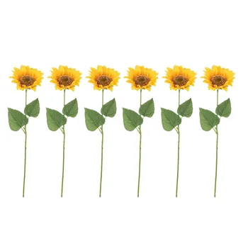 

6 Pack Artificial Sunflower 17.7 Inch Artificial Flower Silk Flower Fake Plant for Wedding Home Party Decoration