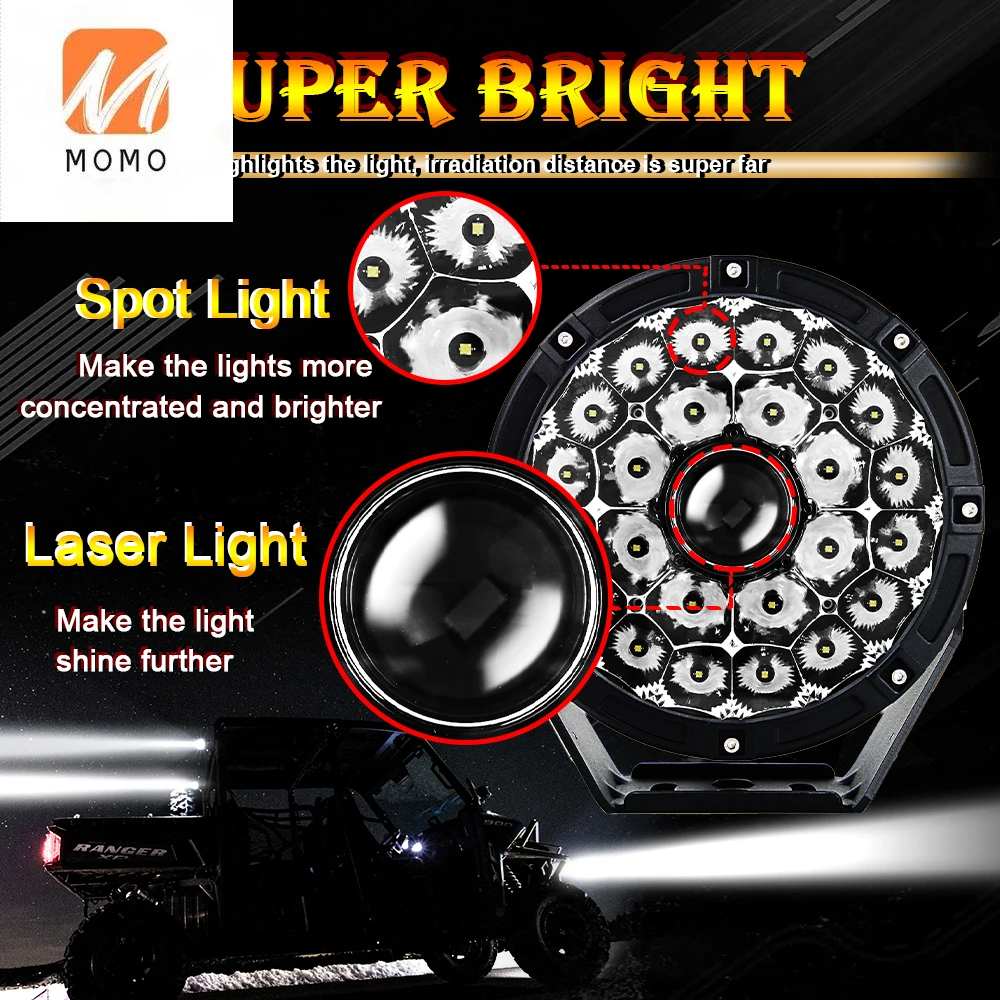 16000LM Auto Led Headlight Boat Offroad 4x4 Spot 145W Led Laser 7inch  8.5inch 9inch Round Off Road Car Laser Led Driving Light - AliExpress