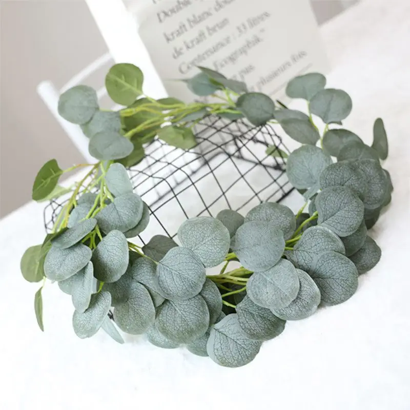 

Artificial Artificial Eucalyptus Garland Hand-Crafted Faux Silk Eucalyptus Vines Realistic Garland Leaves Look for Wedding Arch