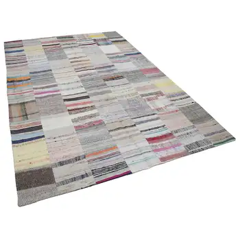 

201x299 Cm Multicolor Handmade Rugs Patchwork Rug-7x10 Ft