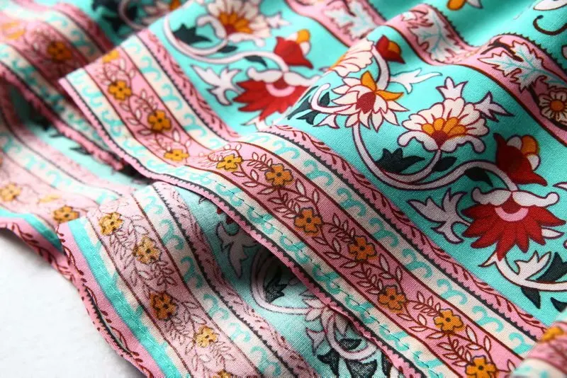 Винтажная шикарная Женская юбка хиппи с цветочным принтом и кисточками, Пляжная богемная юбка с высокой эластичной талией, богемная юбка макси из вискозы, Женская юбка