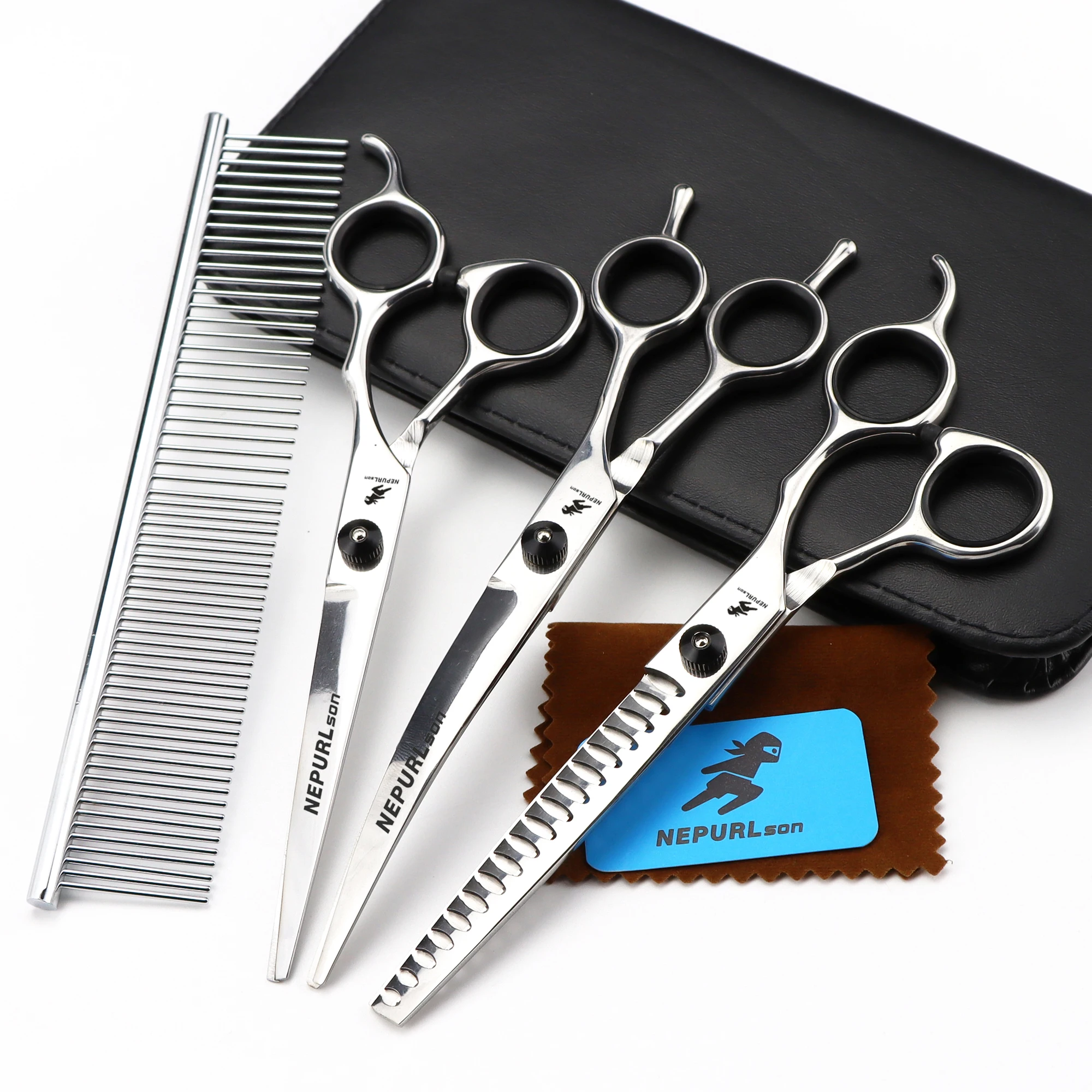 Dog Grooming Scissors Dog Grooming Scissors Kit Pet Grooming Scissors Stainless Steel Cats And Dogs Hair Seam Scissors Up And Down Curved Sharp Haircut Pet Tool Set