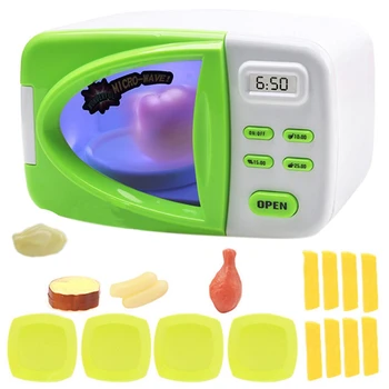

1 Set Simulation Microwave Oven Toys Fun Pretend Toys Set Microwave Oven With Simulation Food Role Play Kitchen Classical Toy
