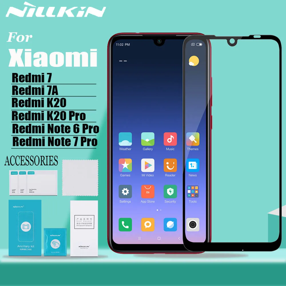 

Nillkin Full Cover Tempered Glass for Xiaomi Redmi K20 Note 7 6 Pro Screen Protector 2.5D Safety Glass on Redmi Note7 Note6 7A 7