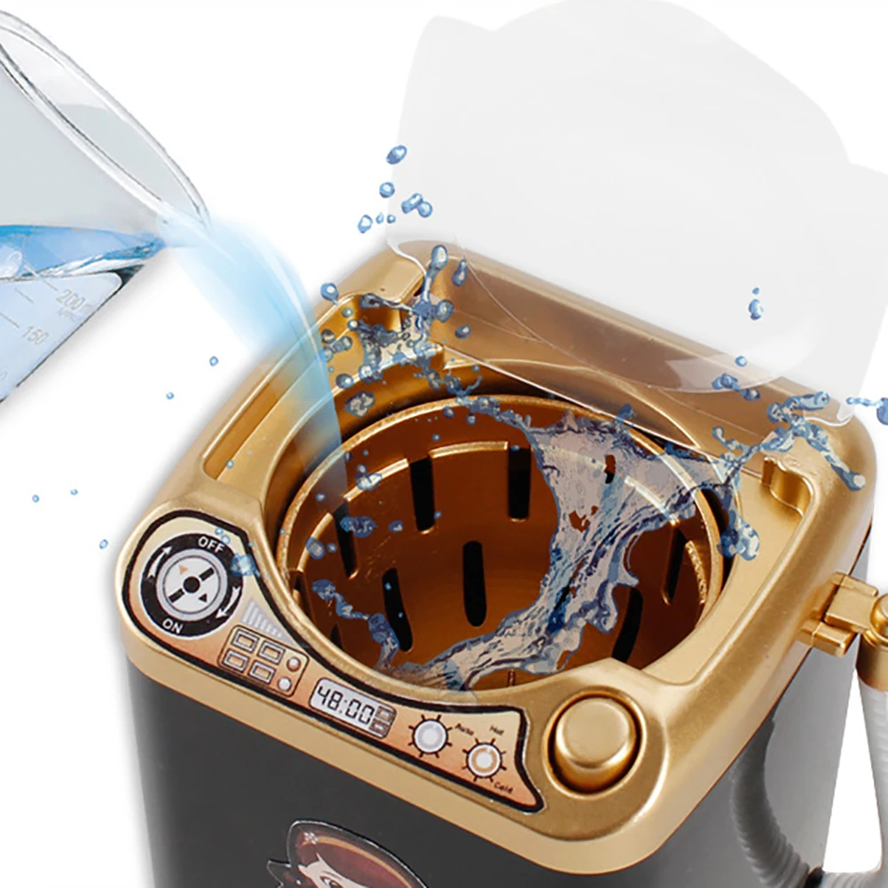 Kids Pretend Play Washing Machine Toy Automatic Cleaning Washing Machine Makeup Brush Cleaner Toys 