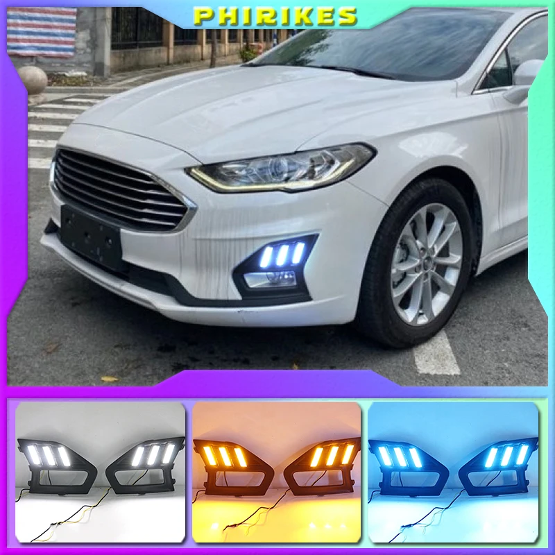 

2Pcs For Ford Mondeo Fusion 2019 2020 LED DRL Daytime Running Lights LED Daylight Fog light waterproof