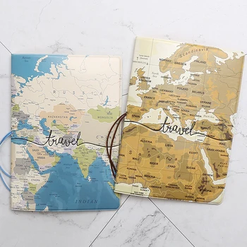 

Travel Accessories Colorful World Map Camouflage Passport Cover ID Credit Card Bag 3D Design PU Leather Passport Holder Bag