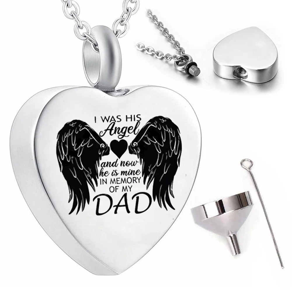 Cremation Jewelry for Ashes Stainless Steel Keepsake Memorial Urn Pendant  Necklace for Dad Mom | Wish