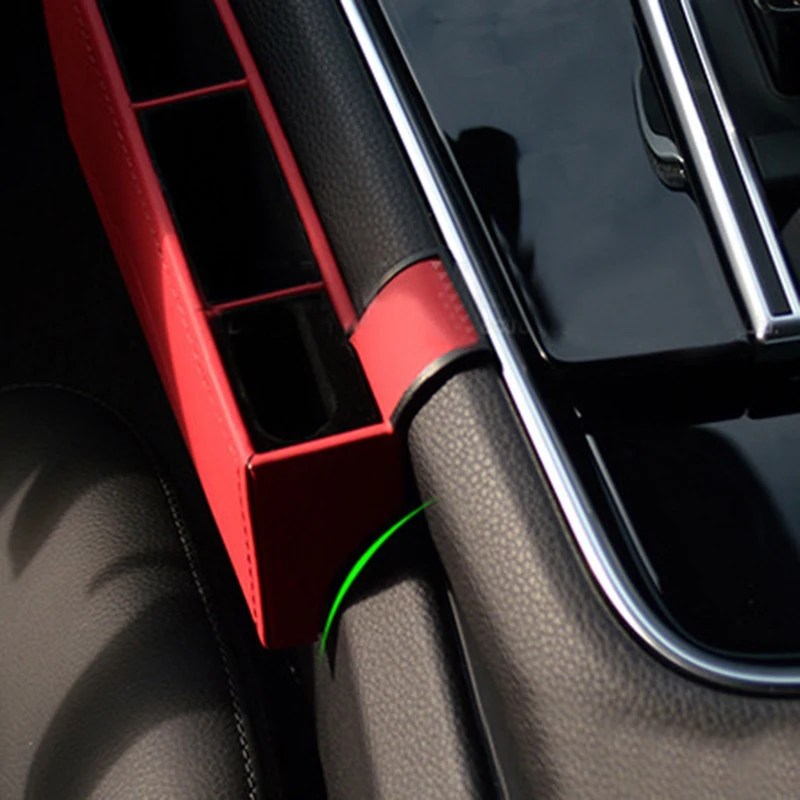 Car Styling Accessories Leather Interior Car Seat Seam Storage Box Organizer Holder for Panamera 971 2017 2018(Red) Car Styling Accessories Leather Interior Car Seat Seam Storage Box Organizer Holder for Panamera 971 2017 2018(Red)