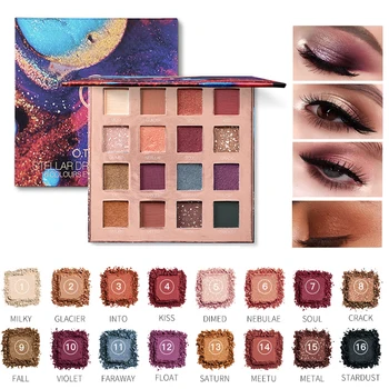 

Romance 16 Colors Eye Shadow Palette Charming Pigment Eye Shadow Matte Shimmer Glitter Powder Lasting Eye Makeup Tools