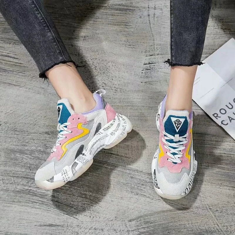 

Macvise Fashion Women Chunky Shoes Breathable Wild Platform Sneakers High Top Genuine Leather Lac-up Shoes Wedges Espadrilles