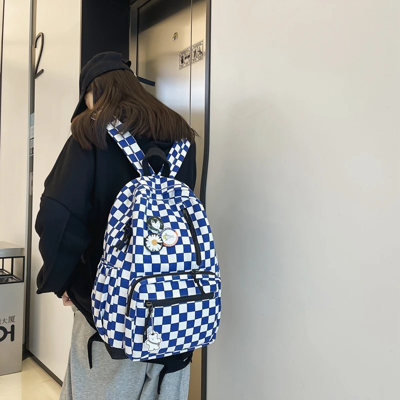 Waliicorners New Lattice Travel Bag Women Bag Girl Cool Kawaii Laptop Backpacks Plaid Cute Canvas College Backpack 13 Hf0c356f75eb34e99b4a7f3c6c0d30d53T