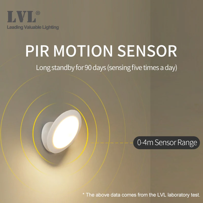  UFO Motion Sensor LED Night Light Rechargeable 360 Degree Rotating Security Wall lamp for Bedroom S - 4000124463589